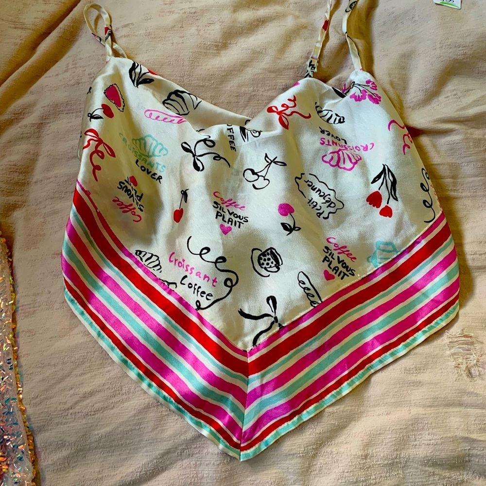 Multicolor Jopra Scarf Spaghetti Strap Top
